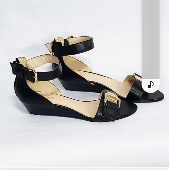 Nine West  Varsha Leather Sandal Wedge sz.8.5 - Picture 8 of 8